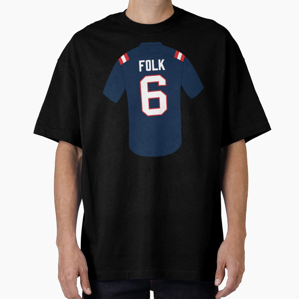 Nick Folk Jersey Number 6 T-Shirt - Casual Everyday Wear Unisex - T-Shirt, Sweatshirt, Hoodie