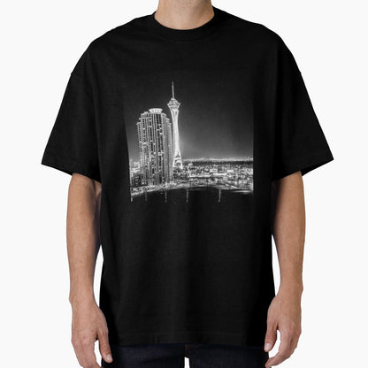 Black And White Stratosphere Hotel And T-Shirt - Streetwear Style Unisex - T-Shirt, Sweatshirt, Hoodie