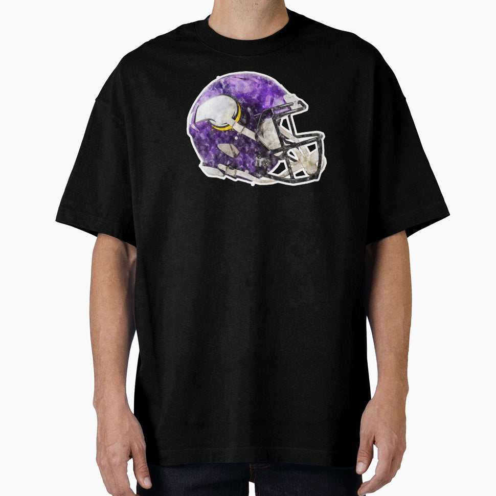 Minnesota Vikings Watercolor Helmet T-Shirt - Unique Graphic for Adults - T-Shirt, Sweatshirt, Hoodie