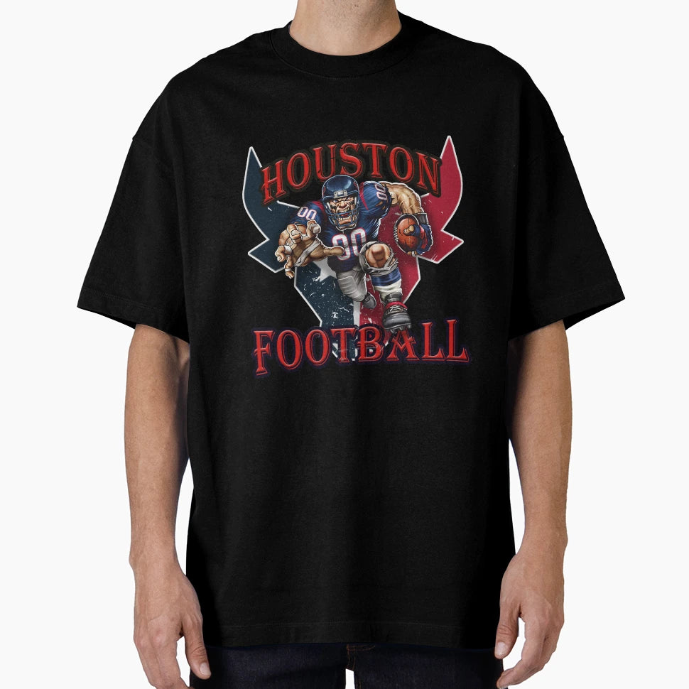 Houston Football T-Shirt - Custom Art Print Men Women - T-Shirt, Sweatshirt, Hoodie