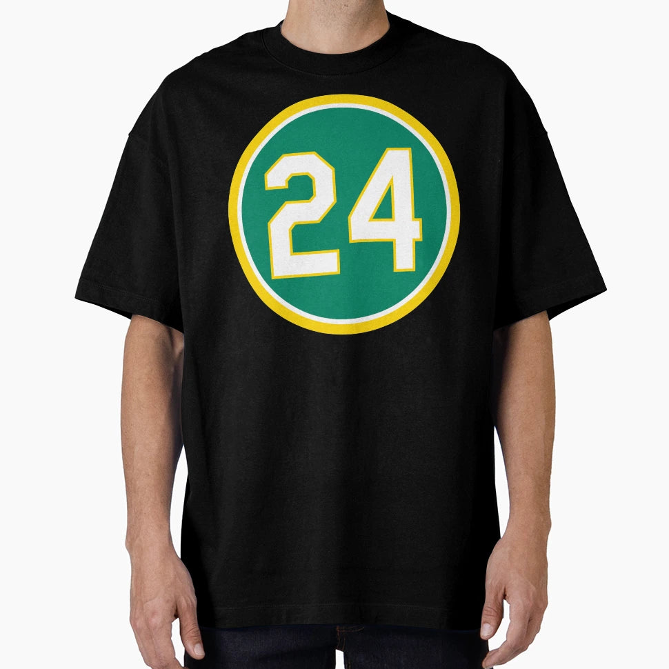 Rickey Henderson 24 Jersey Number T-Shirt - Casual Everyday Wear for Adults - T-Shirt, Sweatshirt, Hoodie