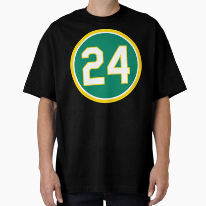 Rickey Henderson 24 Jersey Number T-Shirt - Casual Everyday Wear for Adults - T-Shirt, Sweatshirt, Hoodie