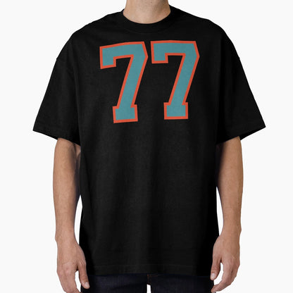 77 Number Aqua Orange Lucky Sports T-Shirt - Aesthetic Graphic Men Women - T-Shirt, Sweatshirt, Hoodie