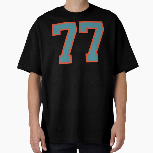 77 Number Aqua Orange Lucky Sports T-Shirt - Aesthetic Graphic Men Women - T-Shirt, Sweatshirt, Hoodie