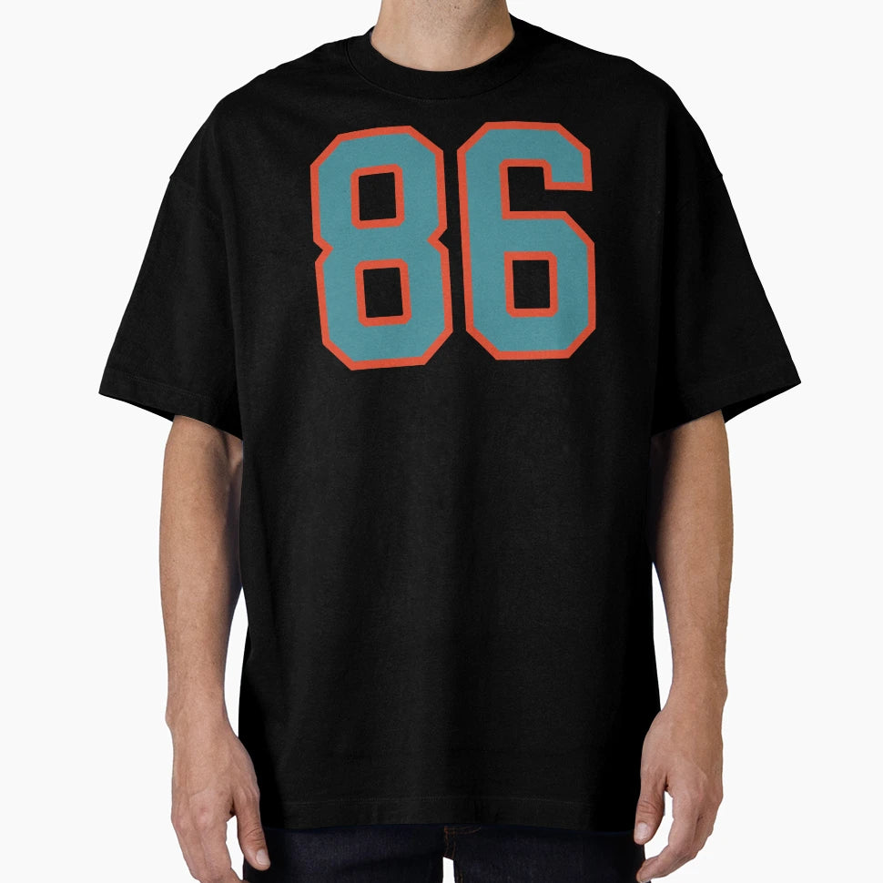 86 Number Aqua Orange Lucky Sports Eighty T-Shirt - Novelty Apparel Unisex - T-Shirt, Sweatshirt, Hoodie