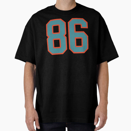 86 Number Aqua Orange Lucky Sports Eighty T-Shirt - Novelty Apparel Unisex - T-Shirt, Sweatshirt, Hoodie