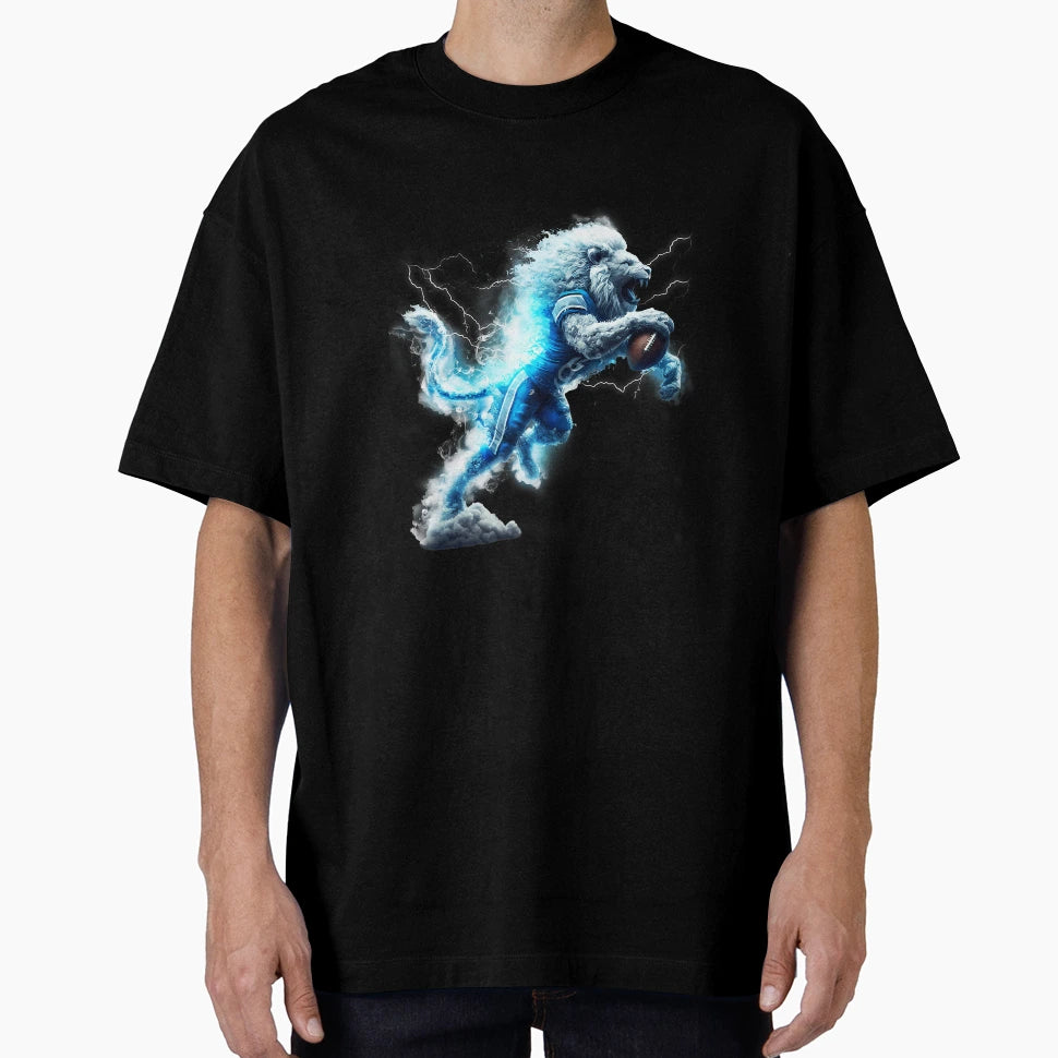 Lions American Football Lightning T-Shirt - Fun Novelty Design Men Women - T-Shirt, Sweatshirt, Hoodie