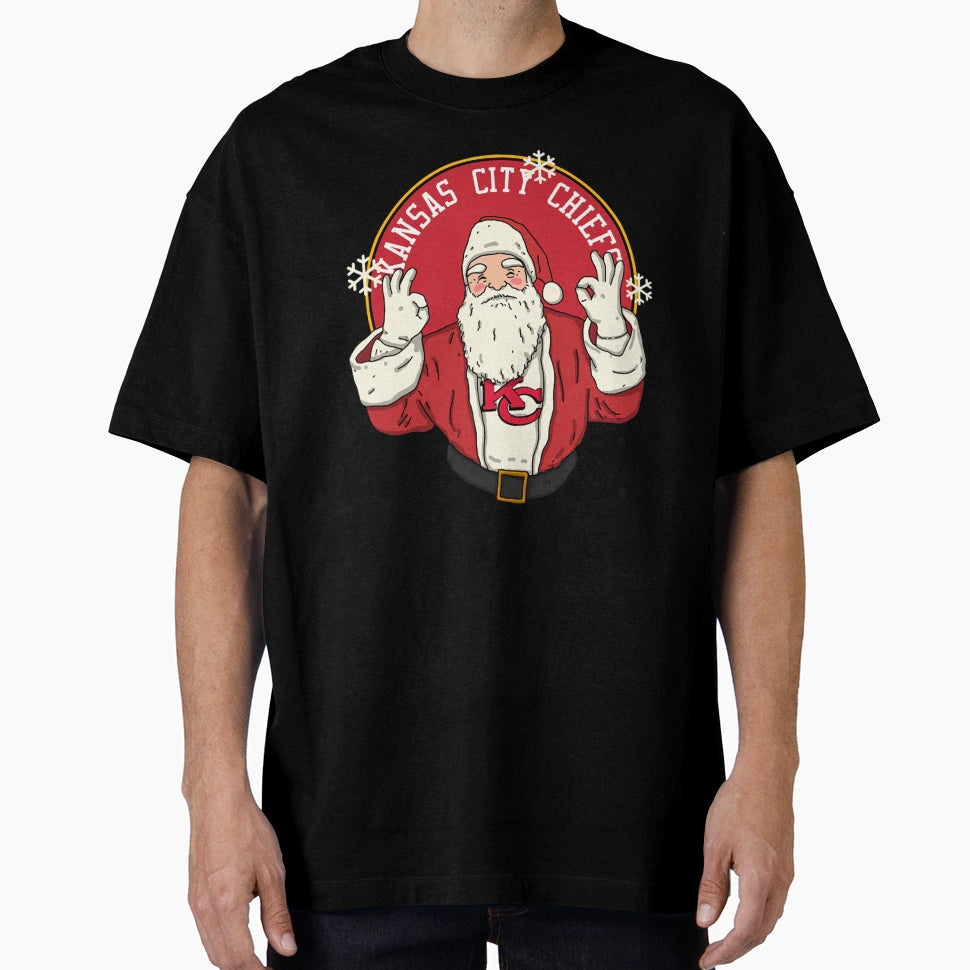 Santa Claus Loves Kansas City Chiefs T-Shirt - Minimalist Print Men Women - T-Shirt, Sweatshirt, Hoodie