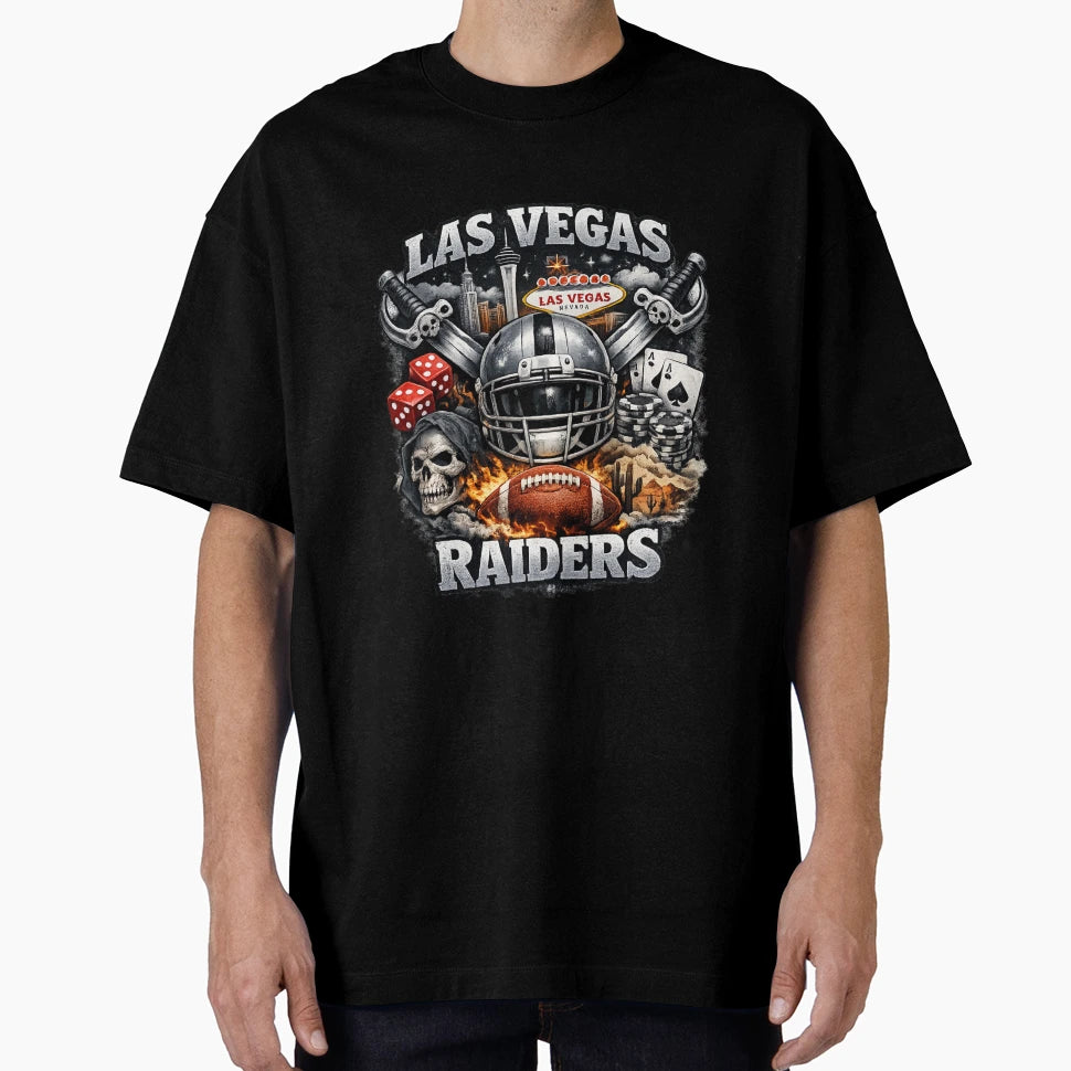 Las Vegas Football Silver Black T-Shirt - Casual Everyday Wear Men Women - T-Shirt, Sweatshirt, Hoodie