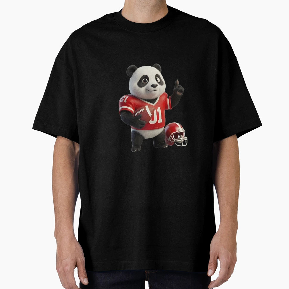 Panda Gridiron Champ 3D American T-Shirt - Fun Novelty Design Unisex - T-Shirt, Sweatshirt, Hoodie