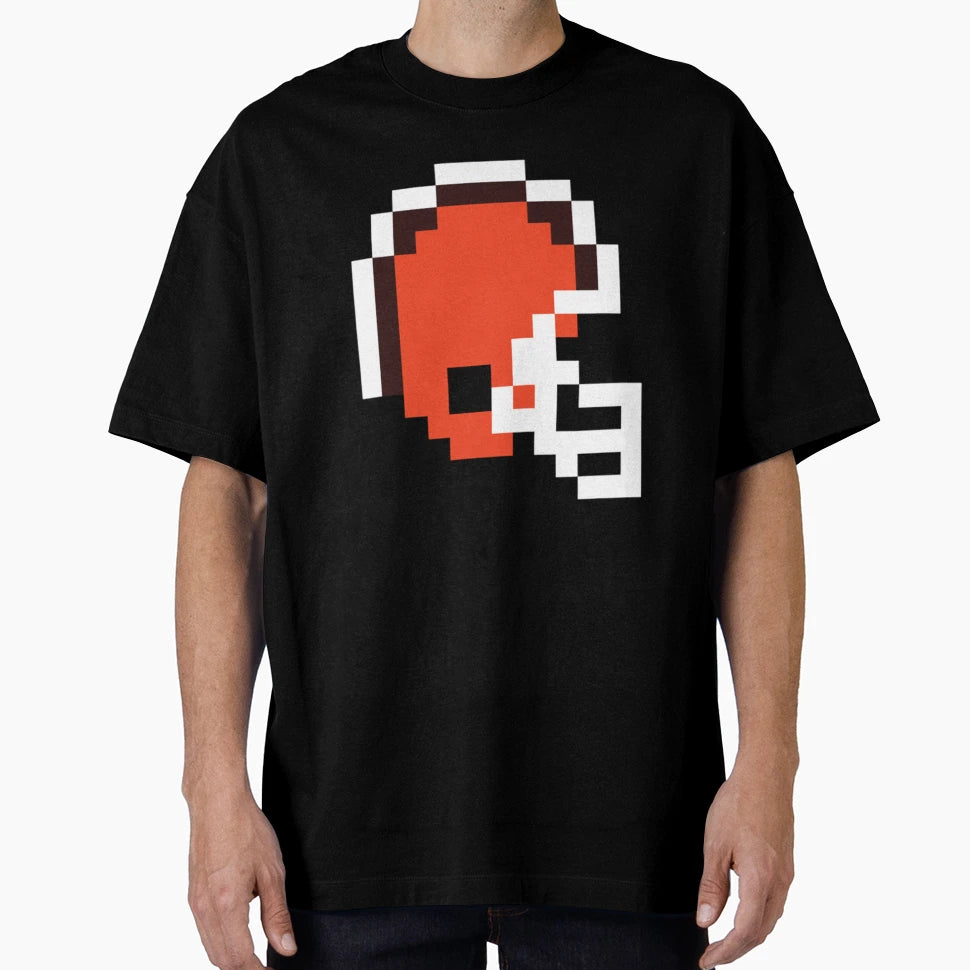 Cleveland Browns 8 Bit Football Helmet T-Shirt - Novelty Apparel Men Women - T-Shirt, Sweatshirt, Hoodie