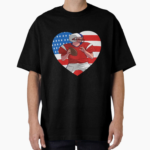 Quarterback American Football Valentines T-Shirt - Trendy Graphic Unisex - T-Shirt, Sweatshirt, Hoodie
