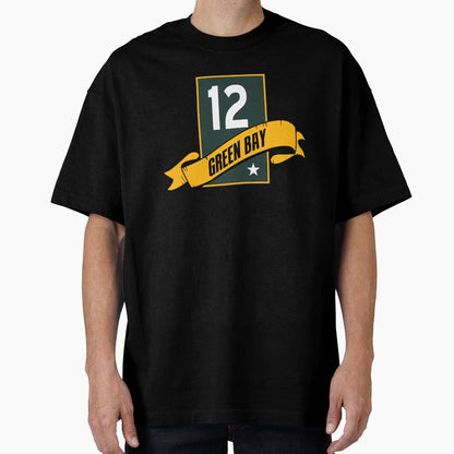 Green Bay 12 Banner Emblem T-Shirt - Minimalist Print Men Women - T-Shirt, Sweatshirt, Hoodie