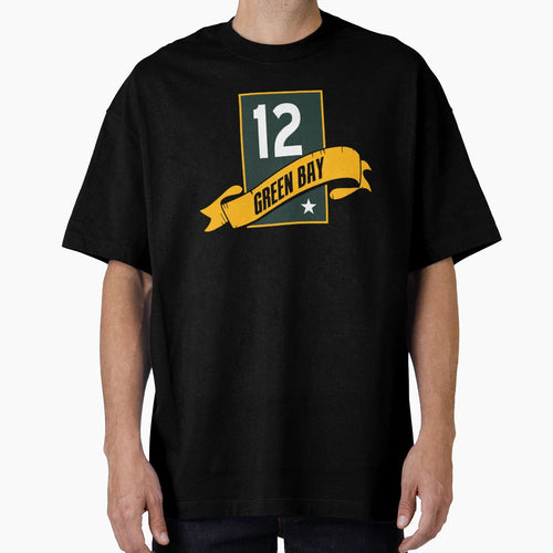 Green Bay 12 Banner Emblem T-Shirt - Minimalist Print Men Women - T-Shirt, Sweatshirt, Hoodie