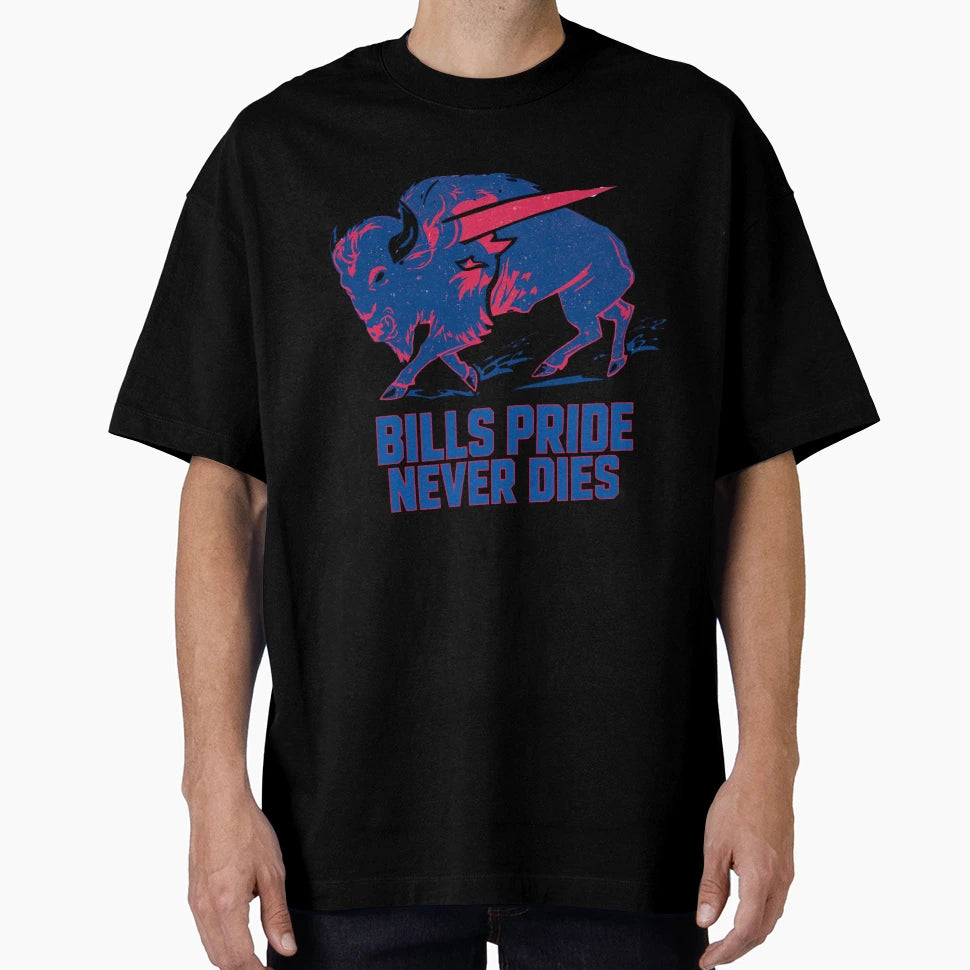 Bills Pride Never Dies Charging T-Shirt - Custom Art Print for Adults - T-Shirt, Sweatshirt, Hoodie