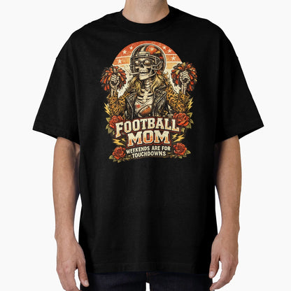 Football Mom Skull Mom T-Shirt - Casual Everyday Wear Men Women - T-Shirt, Sweatshirt, Hoodie