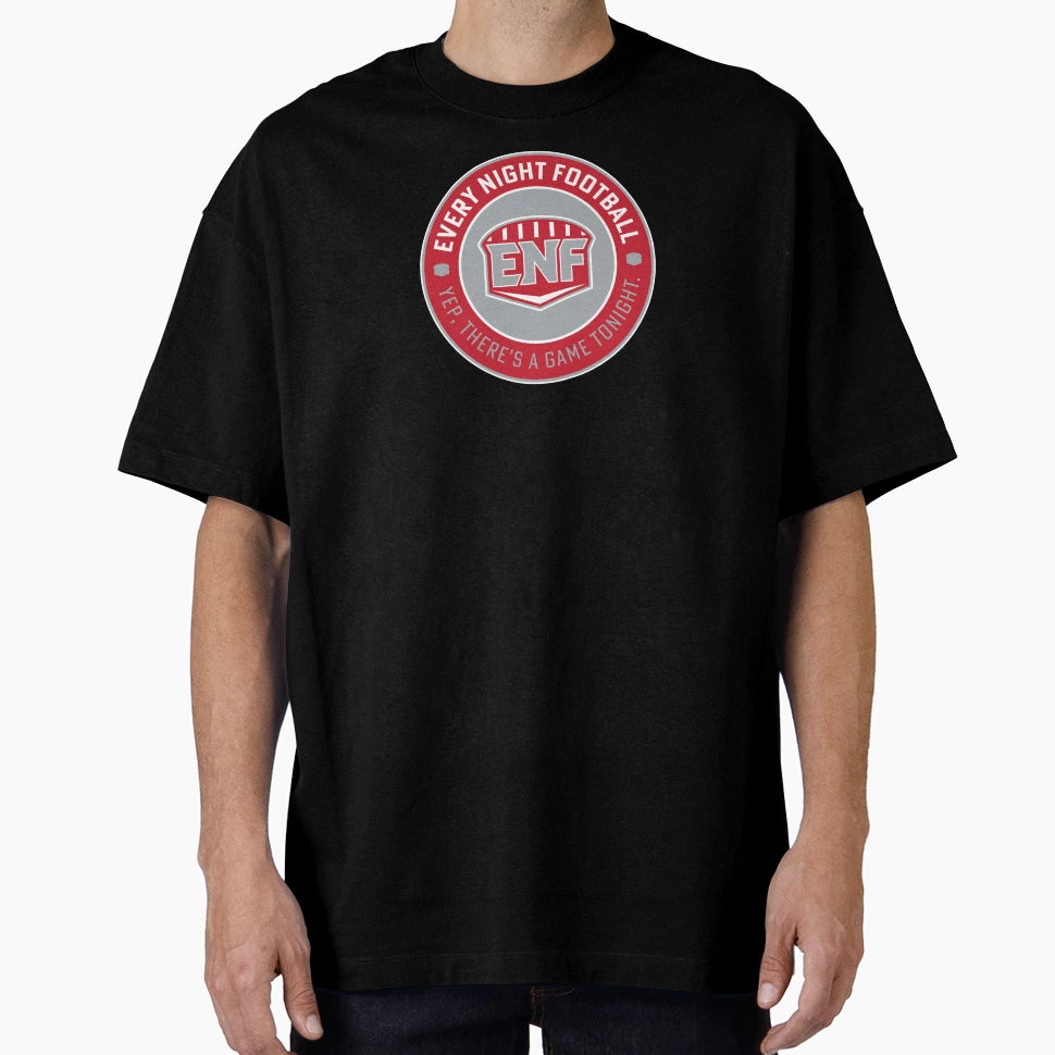 Every Night Football Circular Slogan Red T-Shirt - Unique Graphic Unisex - T-Shirt, Sweatshirt, Hoodie