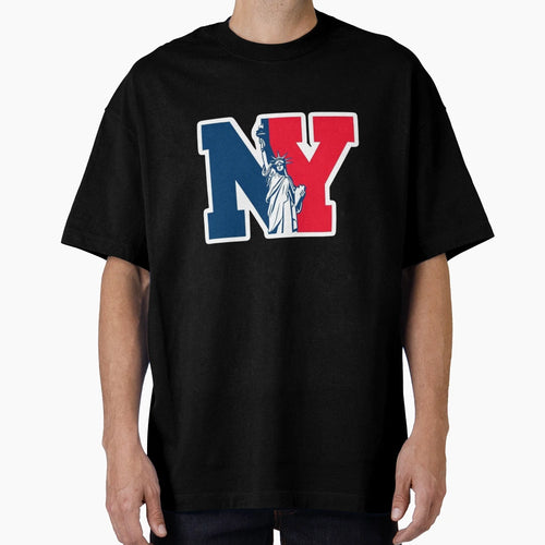 Ny Logo Featuring Statue Liberty T-Shirt - Custom Art Print Men Women - T-Shirt, Sweatshirt, Hoodie