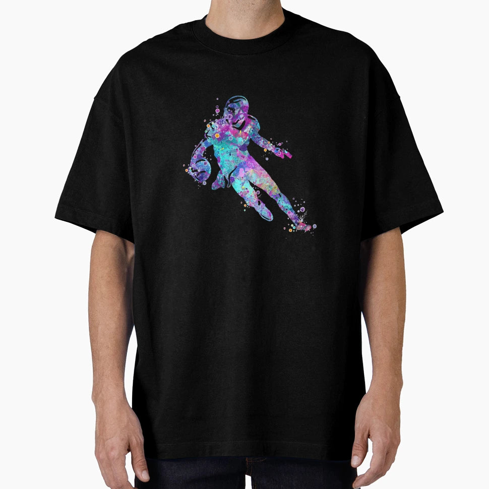 American Football Player Watercolor T-Shirt - Aesthetic Graphic for Adults - T-Shirt, Sweatshirt, Hoodie