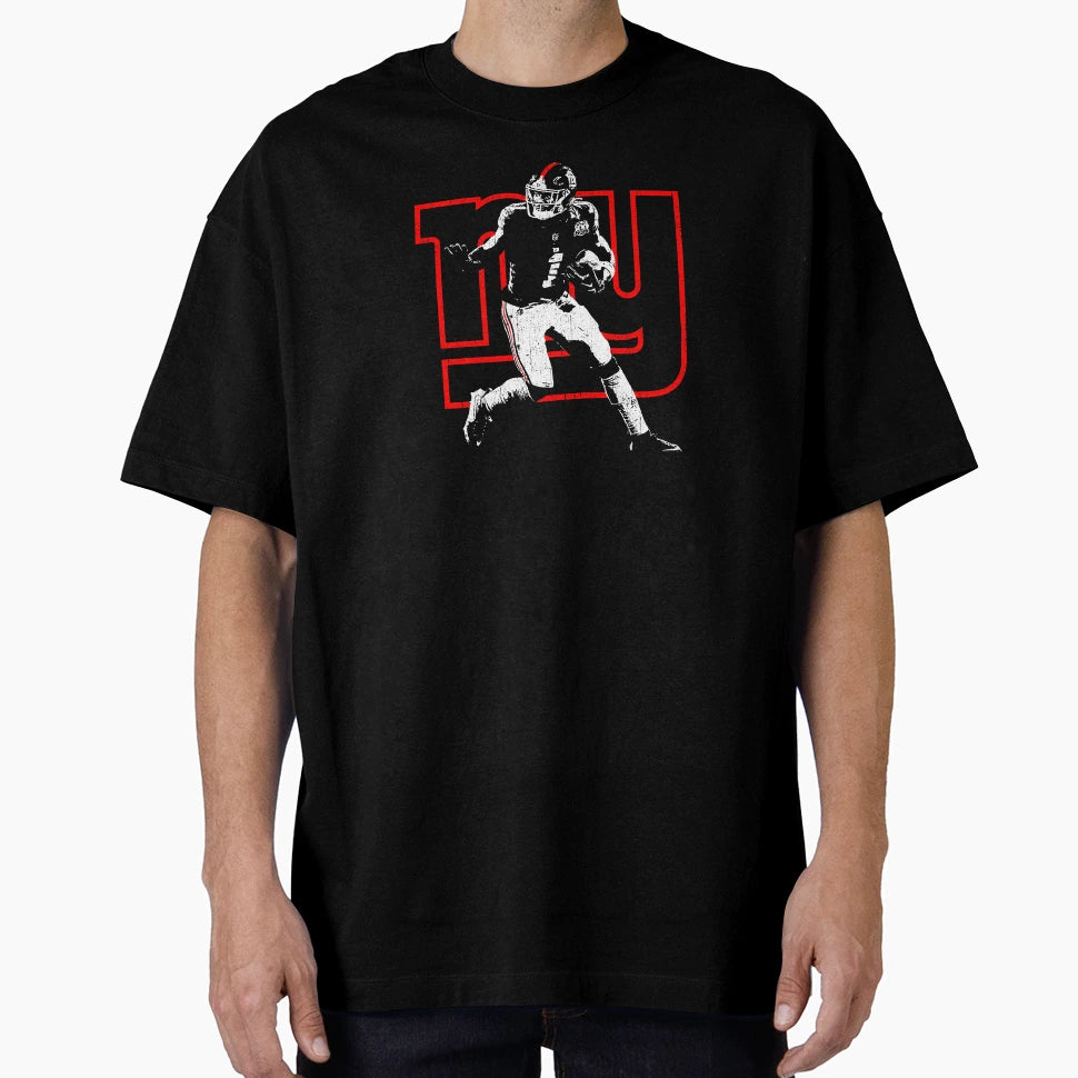 Malik Nabers Minimal Silhouette Logo T-Shirt - Streetwear Style Men Women - T-Shirt, Sweatshirt, Hoodie