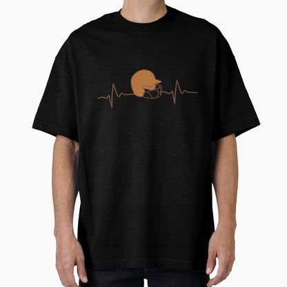 Baseball Helmet Heartbeat T-Shirt - Graphic Print Men Women - T-Shirt, Sweatshirt, Hoodie