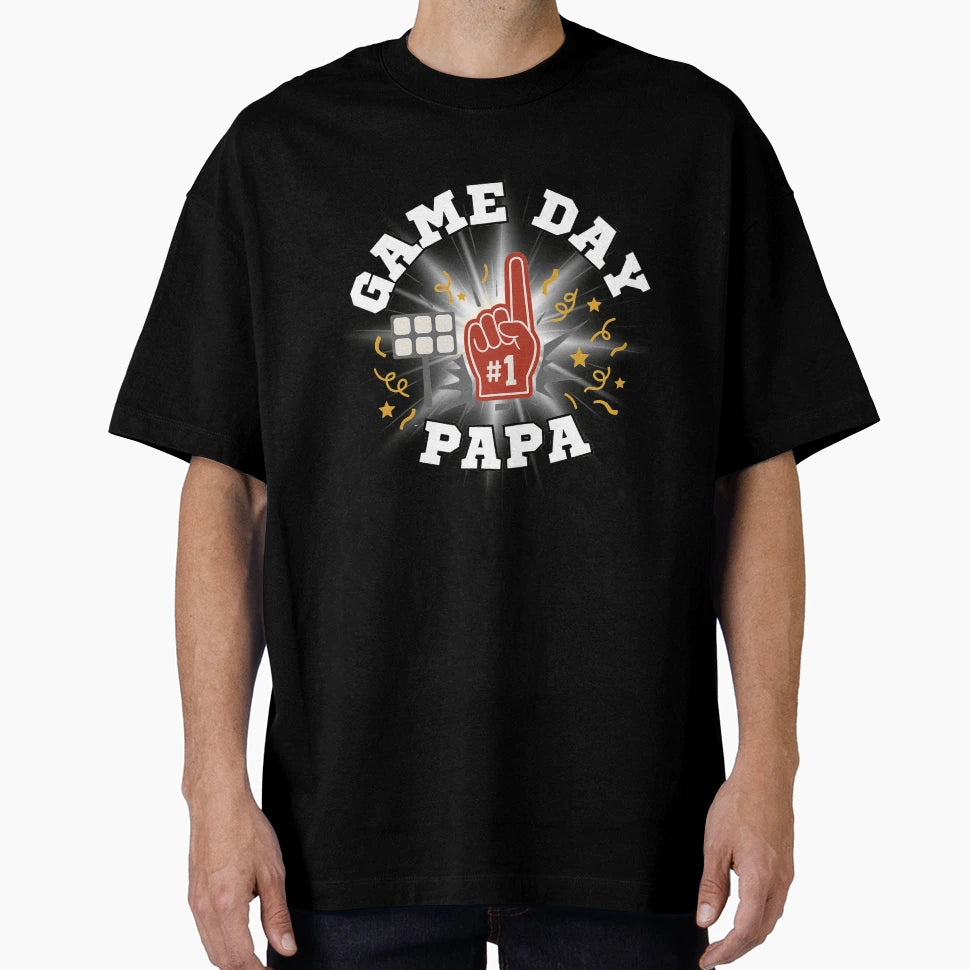 Game Day Papa 1 Fan Sports Dad Or T-Shirt - Minimalist Print Men Women - T-Shirt, Sweatshirt, Hoodie