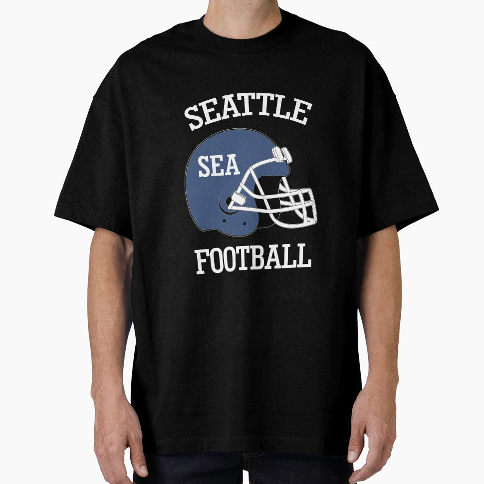 Seattle Football And T-Shirt - Custom Art Print Unisex - T-Shirt, Sweatshirt, Hoodie
