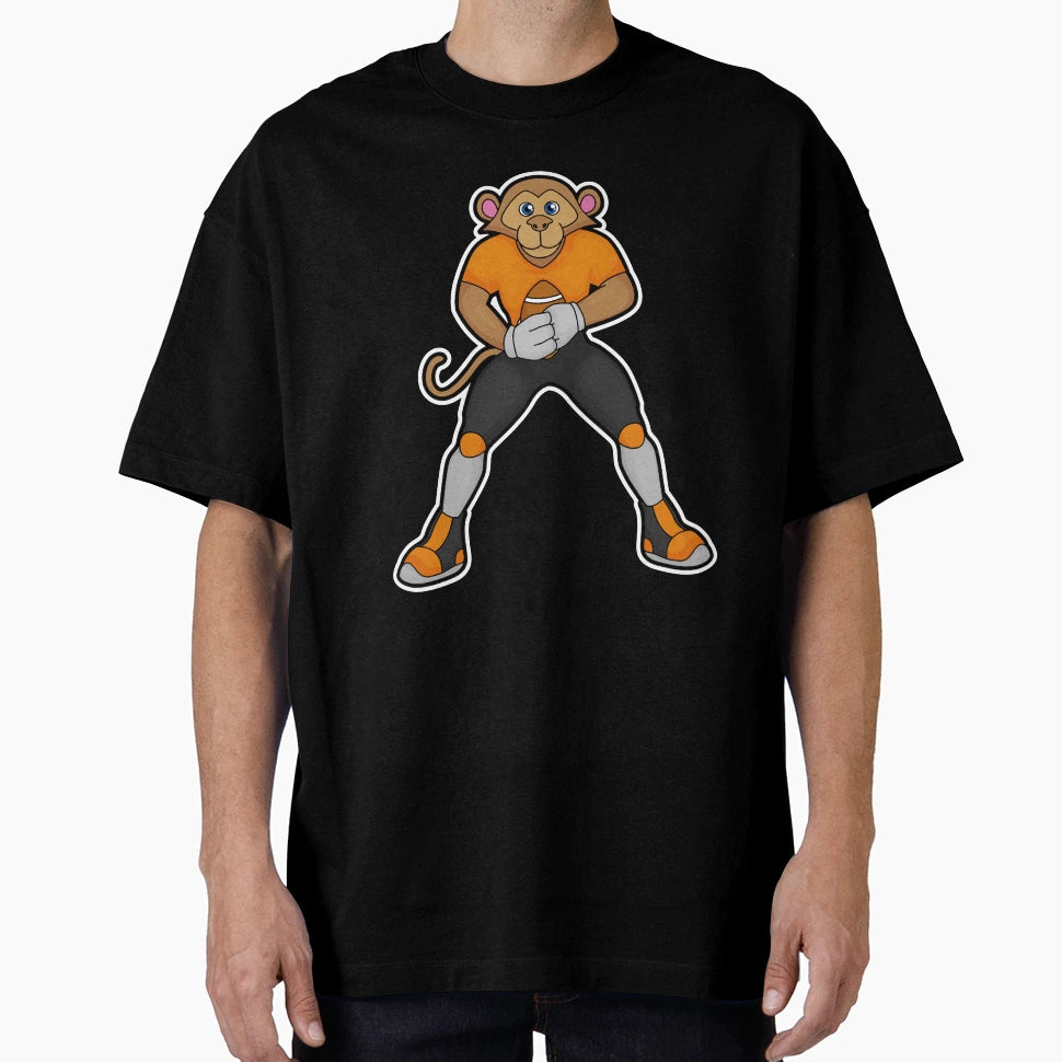Monkey As Football Player Football T-Shirt - Trendy Graphic for Adults - T-Shirt, Sweatshirt, Hoodie
