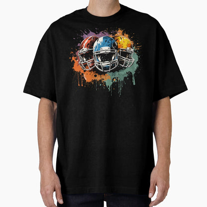 American Football Helmet Grunge Splash T-Shirt - Unique Graphic Men Women - T-Shirt, Sweatshirt, Hoodie