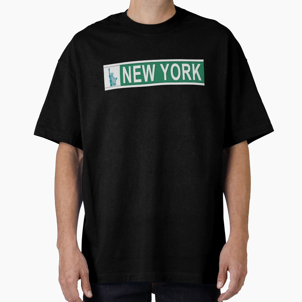New York Street Sign Manhattan City Nyc T-Shirt - Minimalist Print Unisex - T-Shirt, Sweatshirt, Hoodie