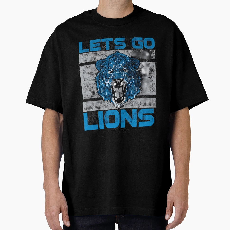 Lets Go Lions Washed And Worn T-Shirt - Minimalist Print Unisex - T-Shirt, Sweatshirt, Hoodie