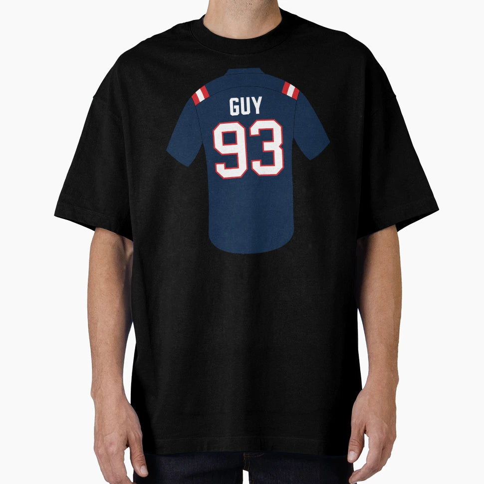 Lawrence Guy Sr Jersey Number 93 T-Shirt - Unique Graphic Men Women - T-Shirt, Sweatshirt, Hoodie