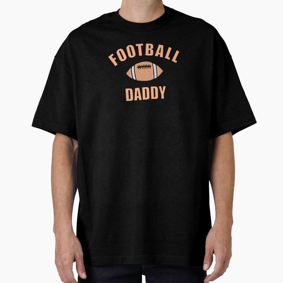 Football Daddy Drawing And Text T-Shirt - Minimalist Print Men Women - T-Shirt, Sweatshirt, Hoodie