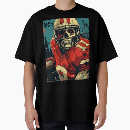 American Football Skull Skull T-Shirt - Fun Novelty Design for Adults - T-Shirt, Sweatshirt, Hoodie