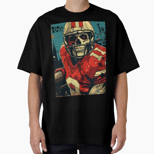 American Football Skull Skull T-Shirt - Fun Novelty Design for Adults - T-Shirt, Sweatshirt, Hoodie