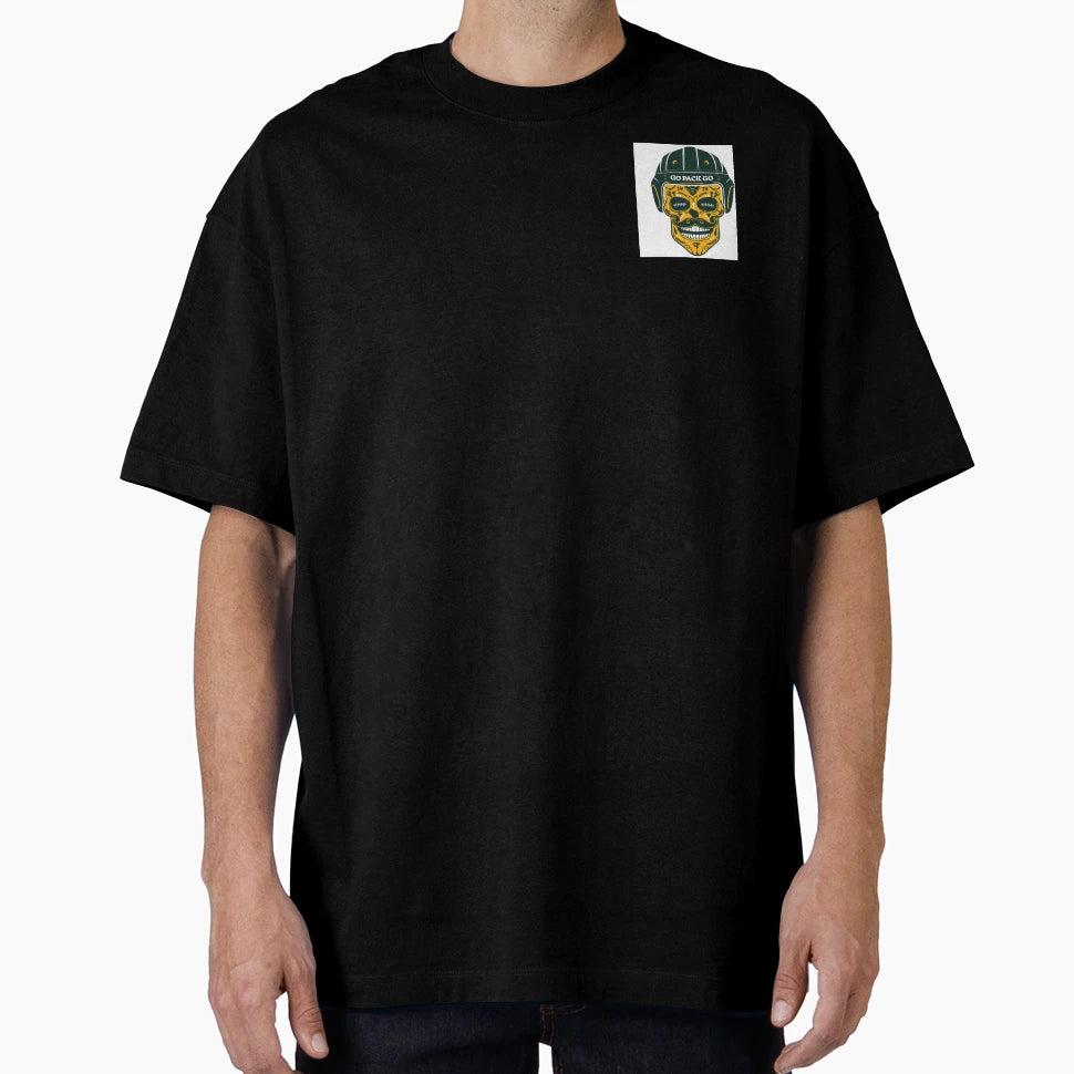 Go Pack Go Skull Cheese Head T-Shirt - Custom Art Print for Adults - T-Shirt, Sweatshirt, Hoodie