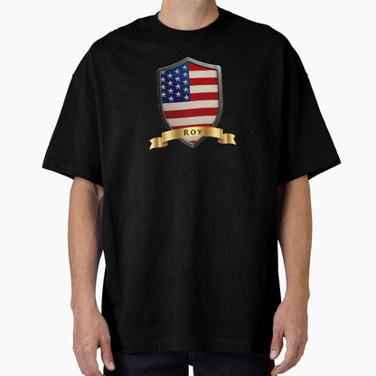 Roy Family Usa Shield Stars Stripes T-Shirt - Minimalist Print Men Women - T-Shirt, Sweatshirt, Hoodie