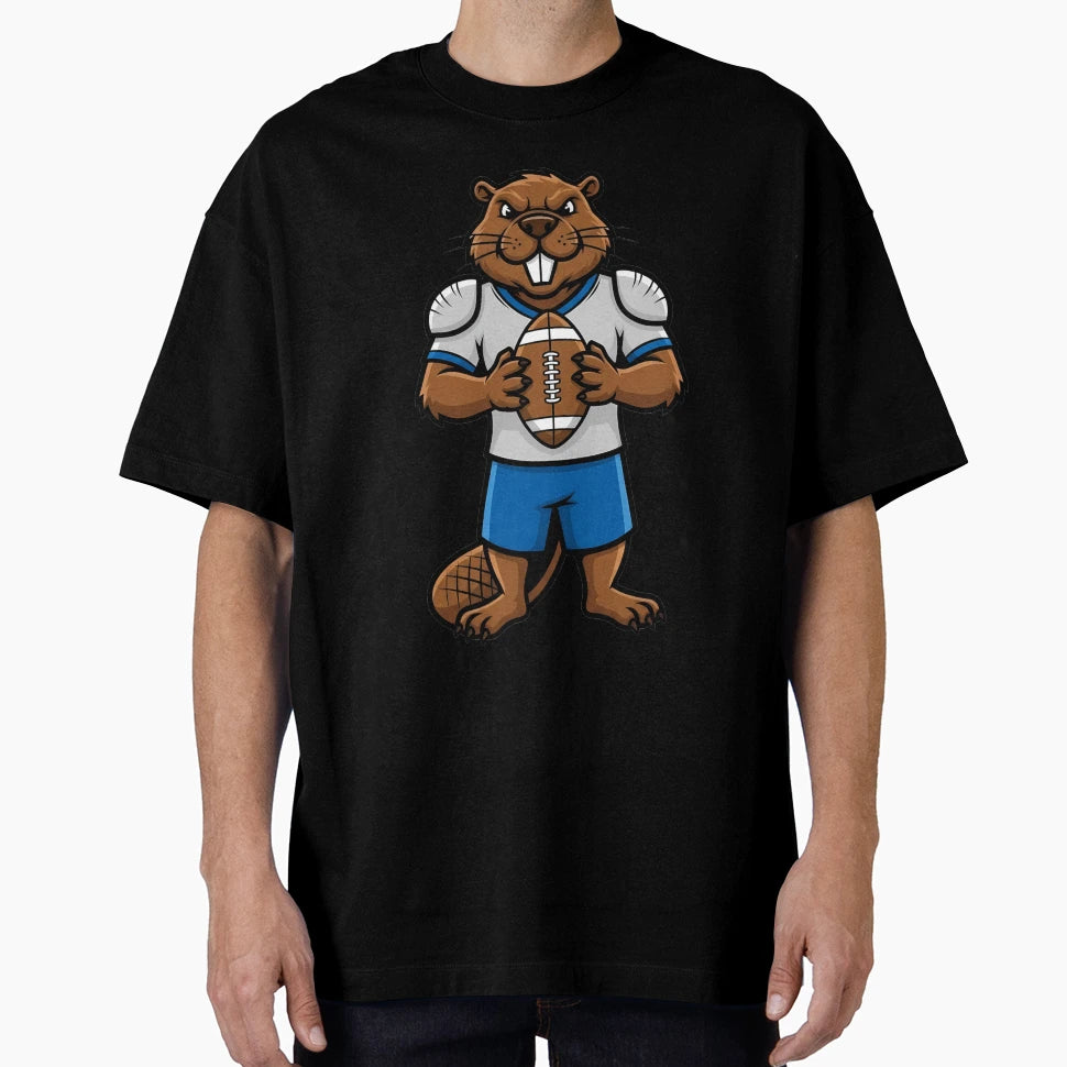 Beaver Football Mascot Animal Sports T-Shirt - Graphic Print Unisex - T-Shirt, Sweatshirt, Hoodie