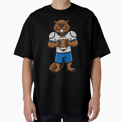 Beaver Football Mascot Animal Sports T-Shirt - Graphic Print Unisex - T-Shirt, Sweatshirt, Hoodie