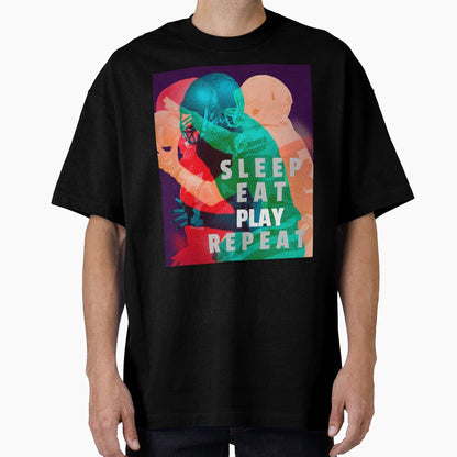 Sleep Eat Play Repeat Football American T-Shirt - Unique Graphic Men Women - T-Shirt, Sweatshirt, Hoodie