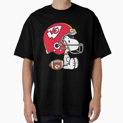 Snoopy Kansas City Football Helmet T-Shirt - Custom Art Print Unisex - T-Shirt, Sweatshirt, Hoodie