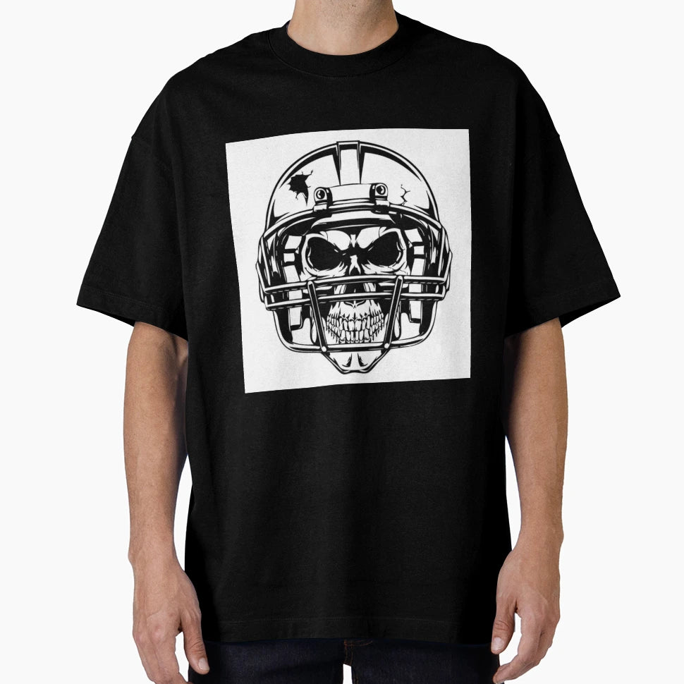 Football Skull T-Shirt - Aesthetic Graphic for Adults - T-Shirt, Sweatshirt, Hoodie