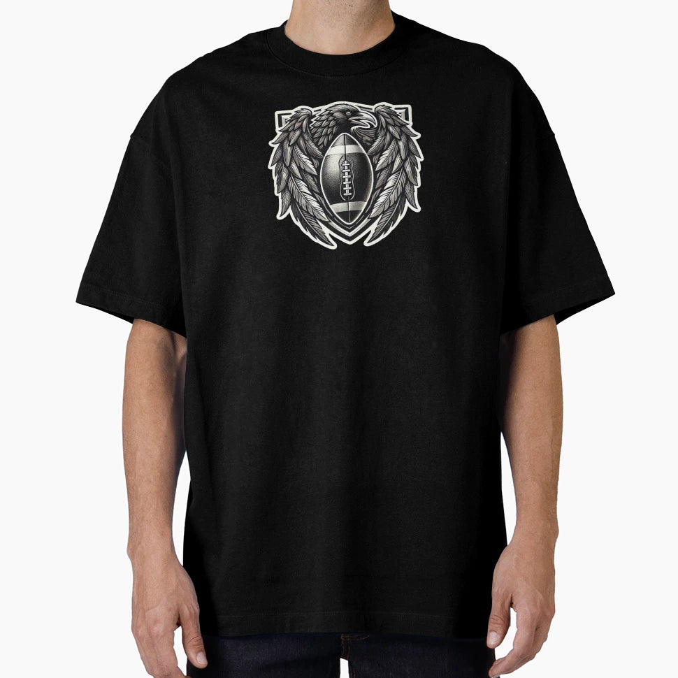 Raven Shield Football Crest T-Shirt - Streetwear Style Unisex - T-Shirt, Sweatshirt, Hoodie