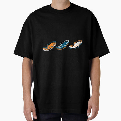 Miami Dolphins Pattern Teal Background T-Shirt - Novelty Apparel Unisex - T-Shirt, Sweatshirt, Hoodie