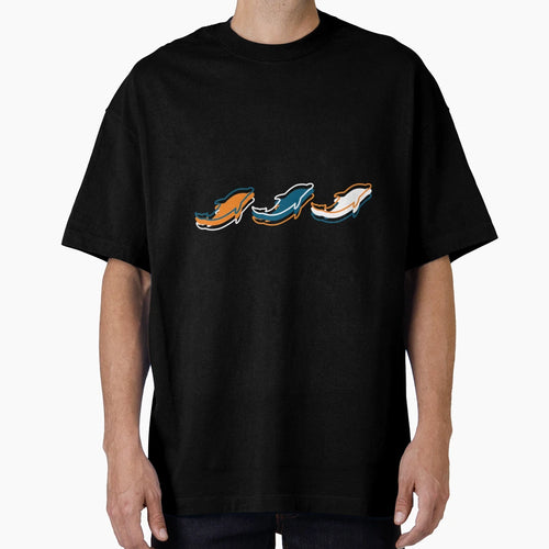 Miami Dolphins Pattern Teal Background T-Shirt - Novelty Apparel Unisex - T-Shirt, Sweatshirt, Hoodie
