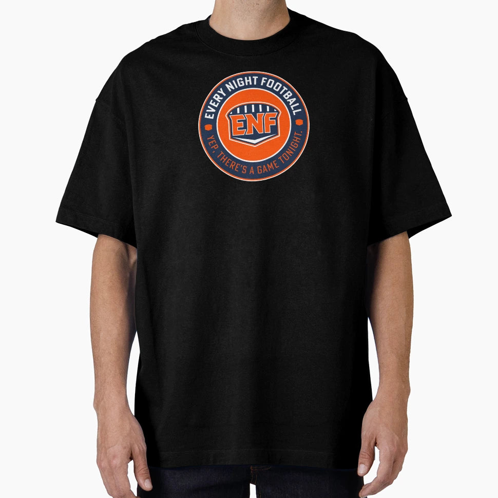 Every Night Football Circular Slogan Navy T-Shirt - Novelty Apparel Unisex - T-Shirt, Sweatshirt, Hoodie