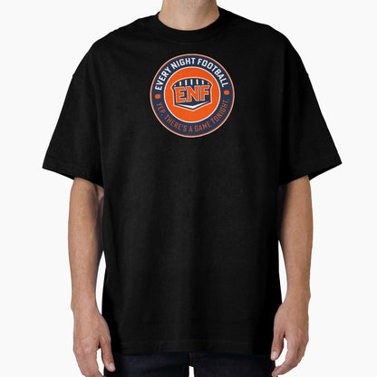 Every Night Football Circular Slogan Navy T-Shirt - Novelty Apparel Unisex - T-Shirt, Sweatshirt, Hoodie