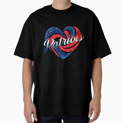 Red And Blue Patriots Heart T-Shirt - Casual Everyday Wear Unisex - T-Shirt, Sweatshirt, Hoodie