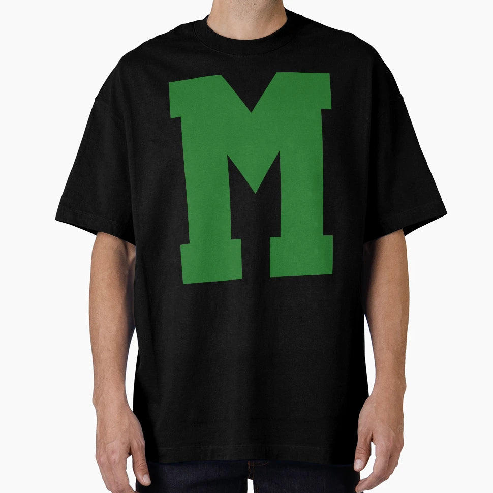 Alphabet Green M Sports Letter M T-Shirt - Minimalist Print Men Women - T-Shirt, Sweatshirt, Hoodie