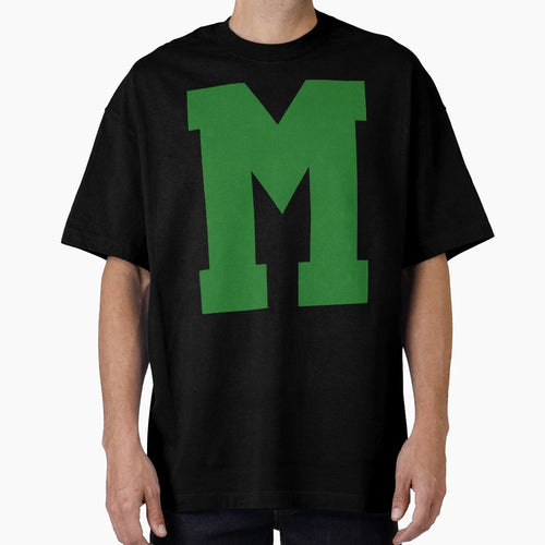 Alphabet Green M Sports Letter M T-Shirt - Minimalist Print Men Women - T-Shirt, Sweatshirt, Hoodie